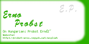 erno probst business card